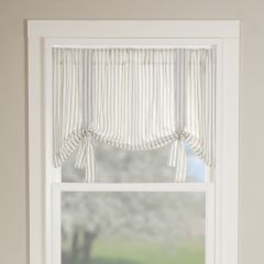 Heirloom Cottage Ticking Stripe Ruffled Valance Curtain