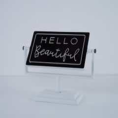 Hello Beautiful Tabletop Spinner Sign