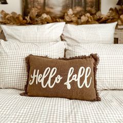 Hello Fall Velvet Lumbar Pillow