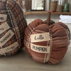 Hello Pumpkin Fall Plaid Pumpkin