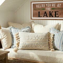 Hello Sunshine Tassel Fringed Accent Pillow