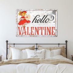 Hello Valentine Canvas Wall Art