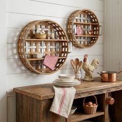 Heritage Homestead Round Basket Wall Shelf Set of 2