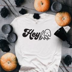 Hey Boo White Cotton Tee