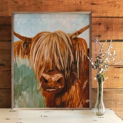 Highland In The Grass By Morgan Adams Wood Wall Art