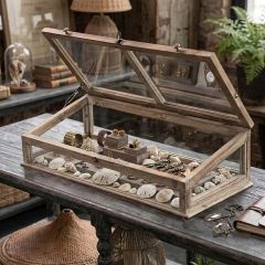 Hinged Wood Frame Glass Display Case