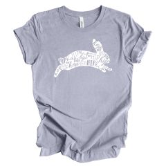 Hip Hop Bunny Heather Blue Tee
