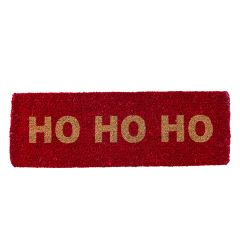 Ho Ho Ho Natural Coir Red Christmas Doormat