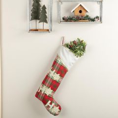 HO HO HO Plaid Stocking Set of 2