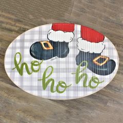 Ho Ho Ho Santa Feet Bamboo Mat