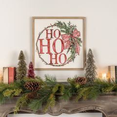 Ho Ho Ho Twig Wreath Wall Art
