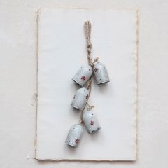 Holiday Bells on Rope Hanger Set of 2