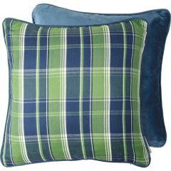 Holiday Blue/Green Plaid Throw Pillow