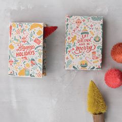 Holiday Canvas Faux Book Box Set of 2