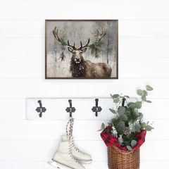 Holiday Caribou Framed Wall Decor