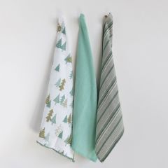 Holiday Cheer Cotton Tea Towel Set of 3