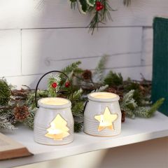 Holiday Cutout Tealight Holder Set of 2