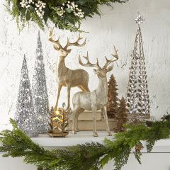 Holiday Deer Statue Set of 2