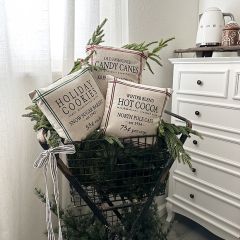 Holiday Farmhouse Grain Sack Accent Pillows Set of 3