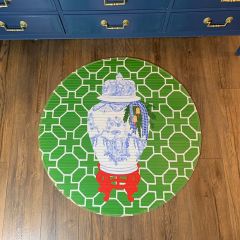 Holiday Ginger Jar Round Bamboo Mat