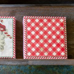 Holiday Gingham Check Beverage Napkins Bundle
