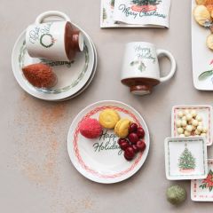 Holiday Greeting Stoneware Plate Collection Set of 4