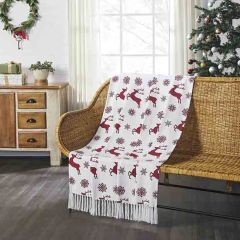 Holiday Lodge Fringed Throw Blanket