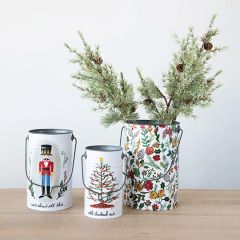 Holiday Metal Buckets Set of 3