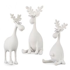 Holiday Moose With Glasses Set of 3