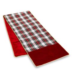 Holiday Noel White Plaid Table Runner