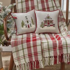 Holiday Plaid Fringed Throw Blanket
