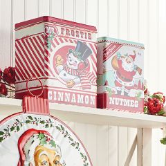 Holiday Print Spice Canisters Set of 2