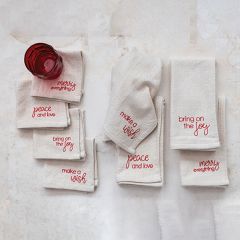 Holiday Saying Cotton Napkin Set of 4