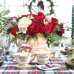 Holiday Sayings Footed Teacups Set of 6