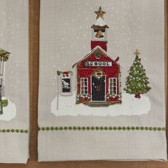 Holiday School House Tea Towel Set of 2