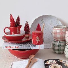 Holiday Stoneware Sugar and Creamer Set