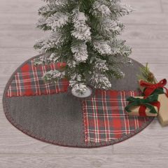 Holiday Tartan Plaid and Herringbone Tree Skirt 21 Inch
