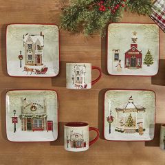 Holiday Village Town Salad Plate Bundle
