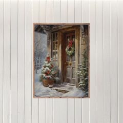 Holiday Welcome Vertical Canvas Printed Wall Sign