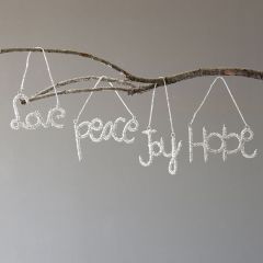 Holiday Wishes Glass Beaded Word Ornaments Set of 4