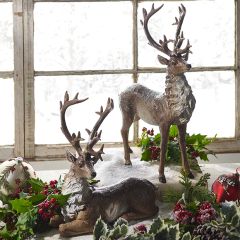 Nice and Natural Deer Figures Set of 2