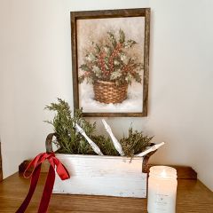 Holly Basket Printed Canvas Wall Art
