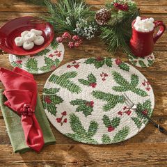 Holly Berry Braided Placemat