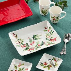Holly Berry Ceramic Serving Platter