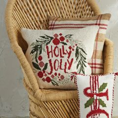 Holly Jolly Cotton Knit Accent Pillow