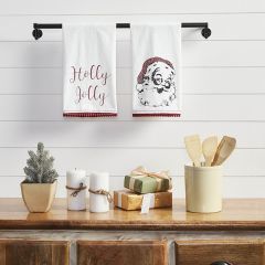 Holly Jolly Santa Tea Towel Set of 2
