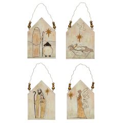 Holy Image Wood Ornament Set of 4