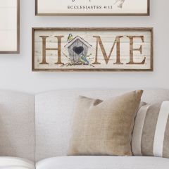 Home Bird House Whitewash Framed Sign