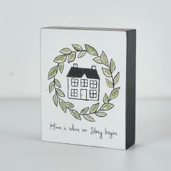Home is Where Our Story Begins Table Block Sign Set of 3