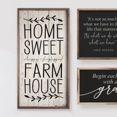 Home Sweet Farmhouse Greenery Whitewash Wall Art